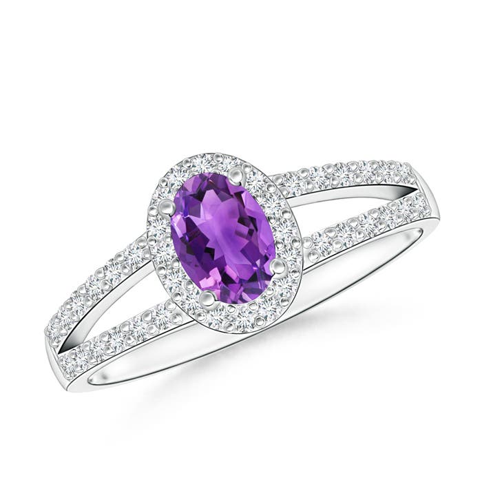 AAA - Amethyst / 0.72 CT / 14 KT White Gold