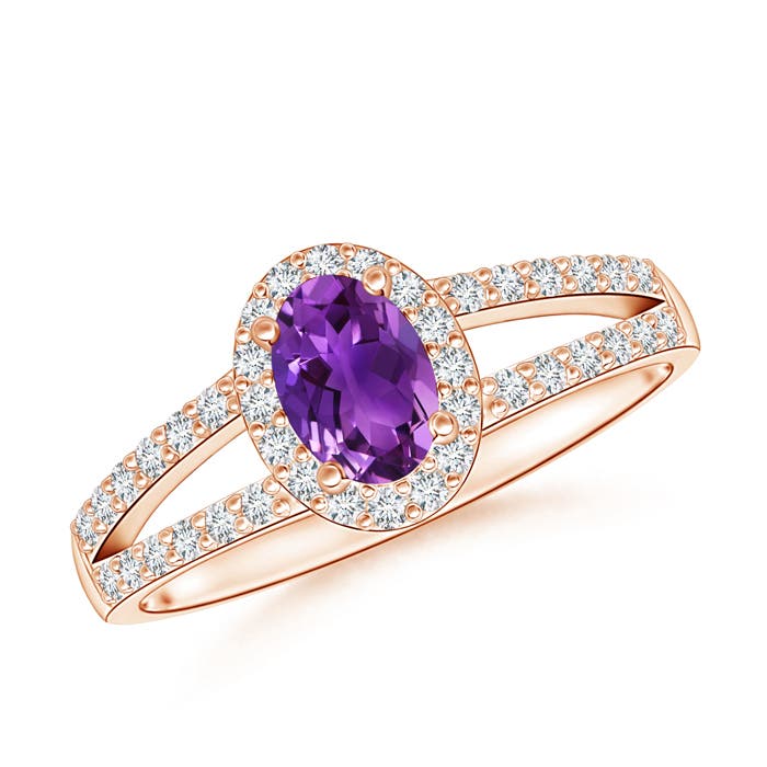 AAAA - Amethyst / 0.72 CT / 14 KT Rose Gold