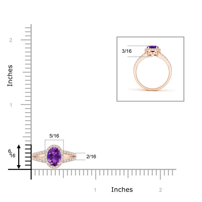 AAAA - Amethyst / 0.72 CT / 14 KT Rose Gold