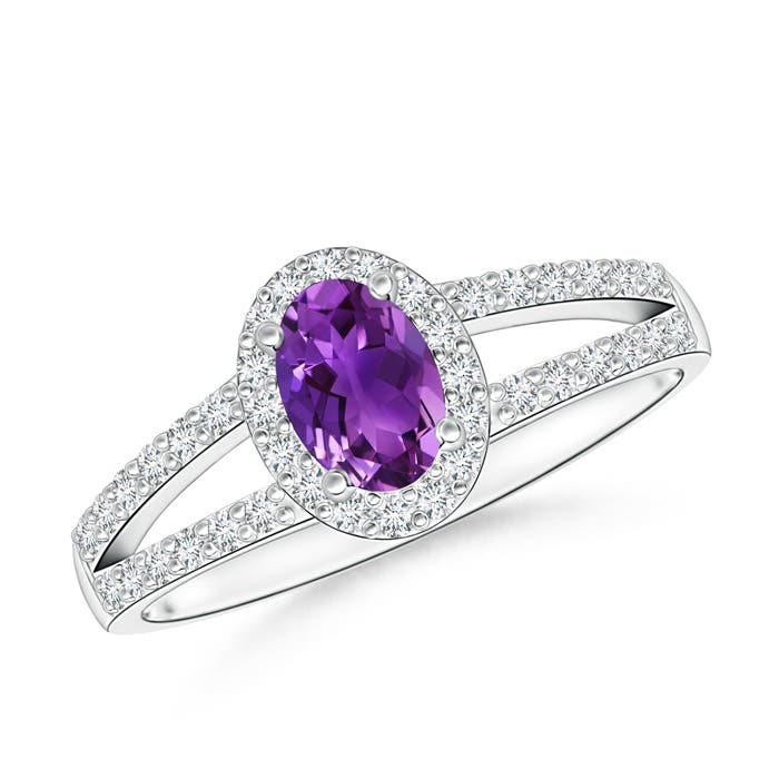 AAAA - Amethyst / 0.72 CT / 14 KT White Gold