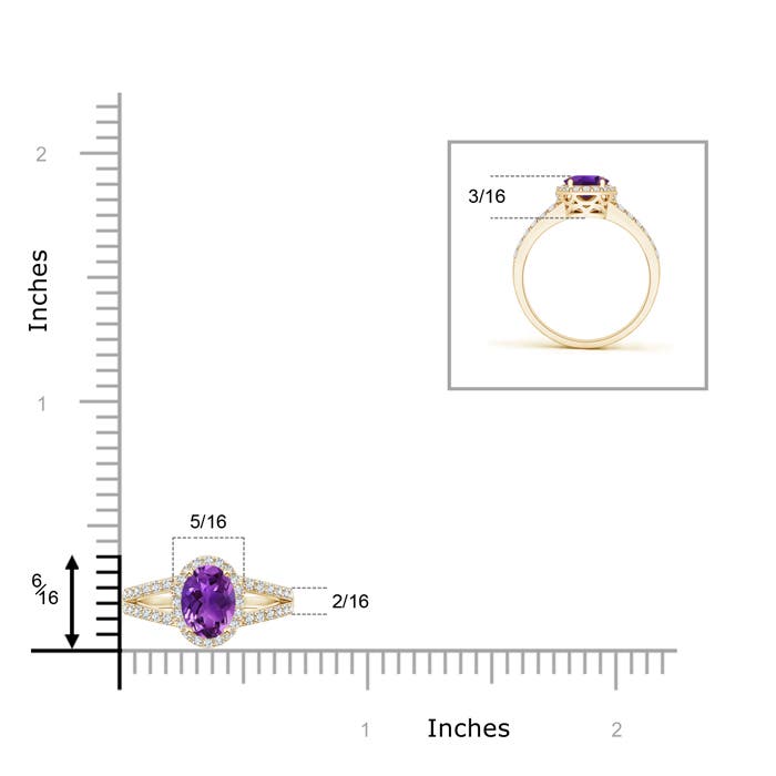 AAAA - Amethyst / 0.72 CT / 14 KT Yellow Gold