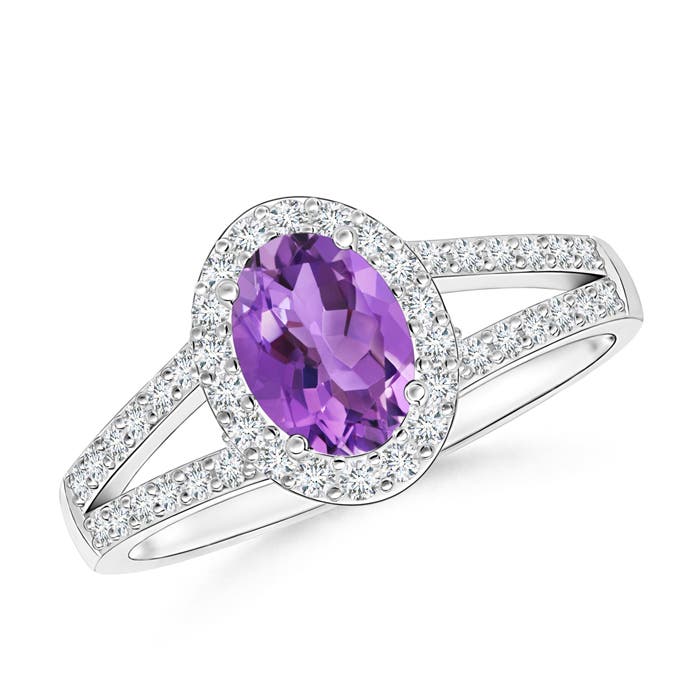 AA - Amethyst / 1.07 CT / 14 KT White Gold