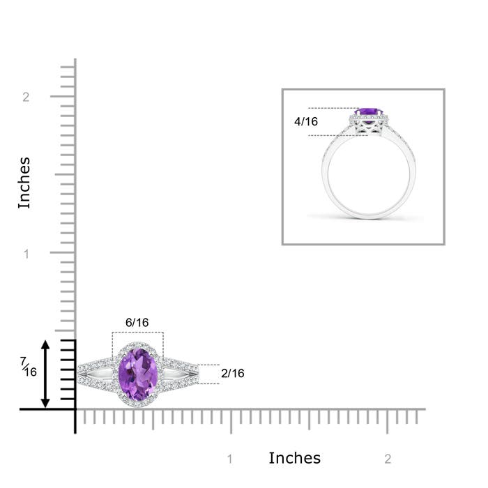 AA - Amethyst / 1.07 CT / 14 KT White Gold