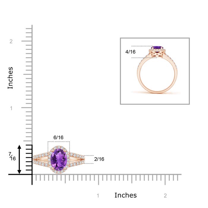 AAA - Amethyst / 1.07 CT / 14 KT Rose Gold