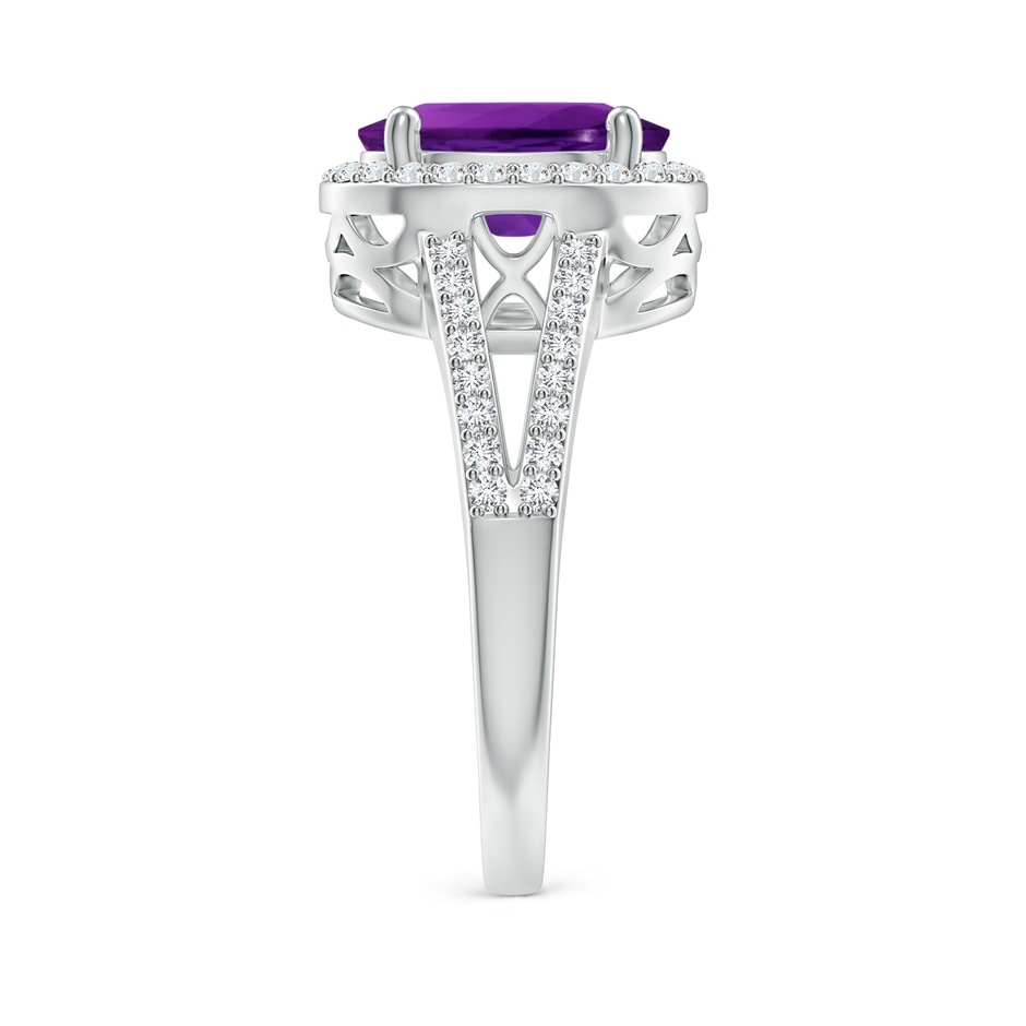 12.05x10.05x6.55mm AAAA GIA Certified Oval Amethyst Split Shank Halo Ring in White Gold side 399