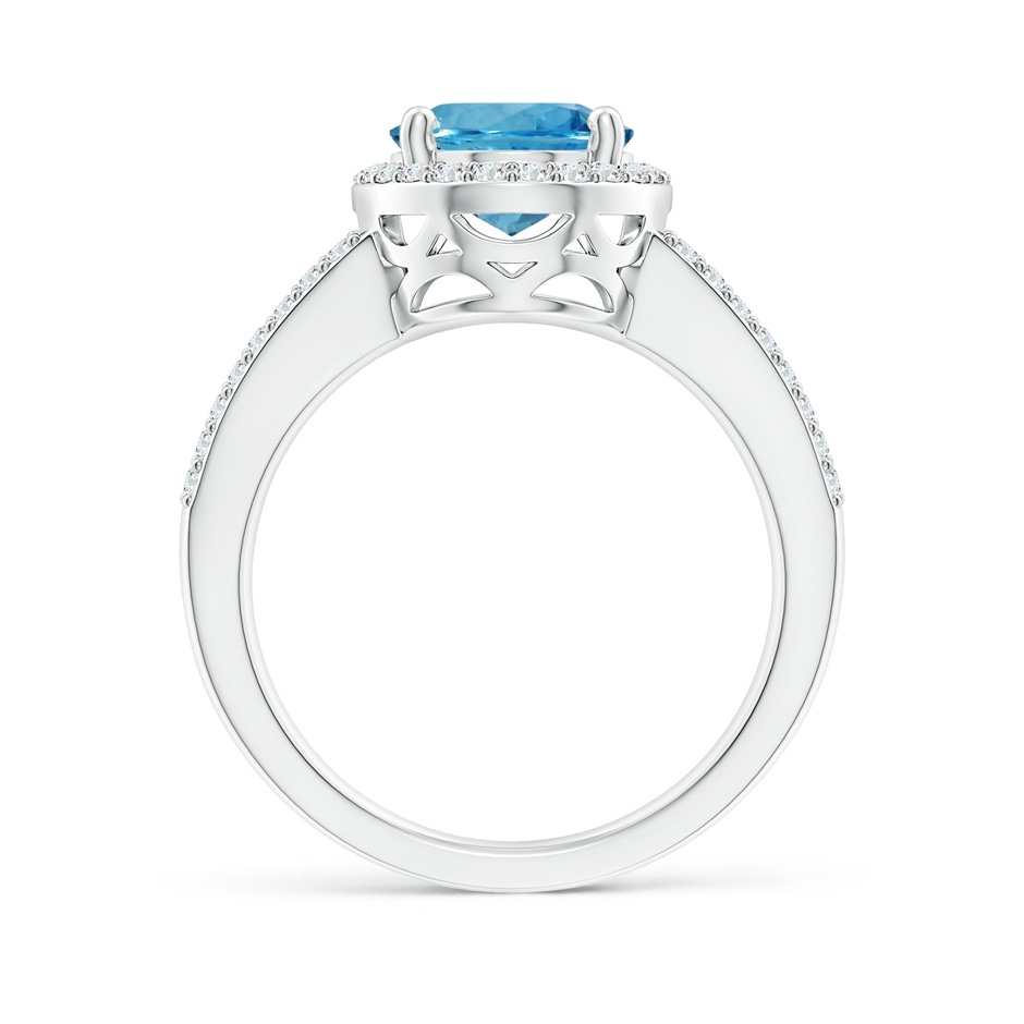 12.00x9.85x6.64mm AAA GIA Certified Oval Aquamarine Halo Ring in 18K White Gold side-1