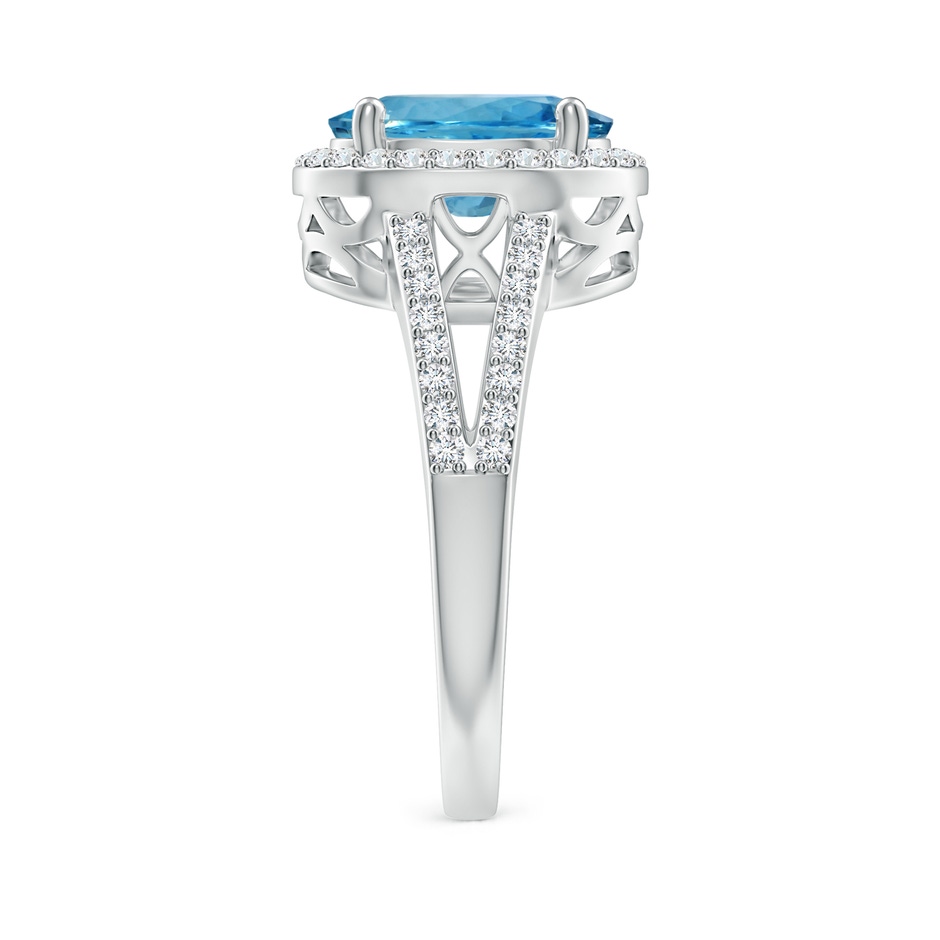 12.00x9.85x6.64mm AAA GIA Certified Oval Aquamarine Halo Ring in 18K White Gold side-2