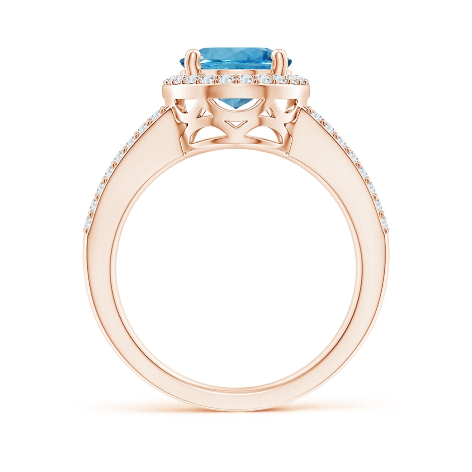 12.00x9.85x6.64mm AAA GIA Certified Oval Aquamarine Halo Ring in Rose Gold side-1