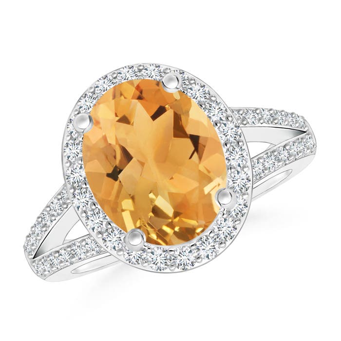 A - Citrine / 2.95 CT / 14 KT White Gold