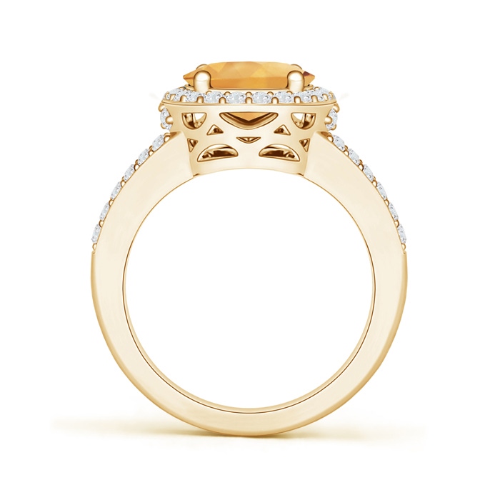 10x8mm A Oval Citrine Split Shank Halo Ring in Yellow Gold product image