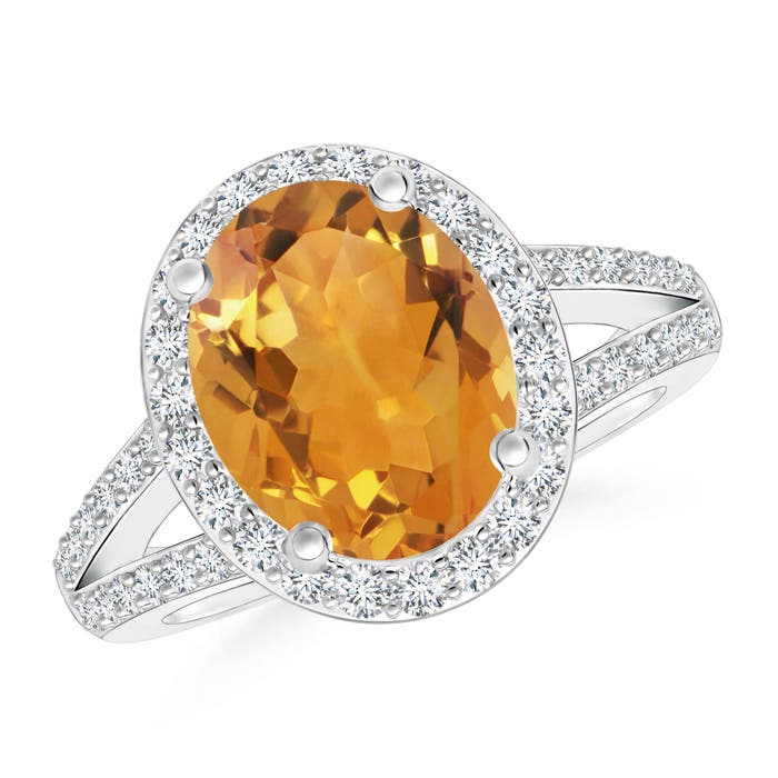 AA - Citrine / 2.95 CT / 14 KT White Gold