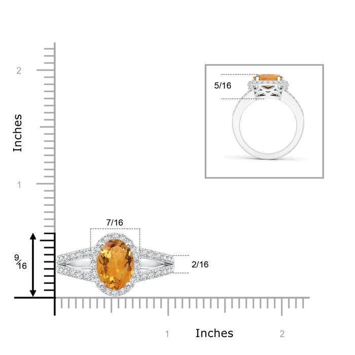 AA - Citrine / 2.95 CT / 14 KT White Gold