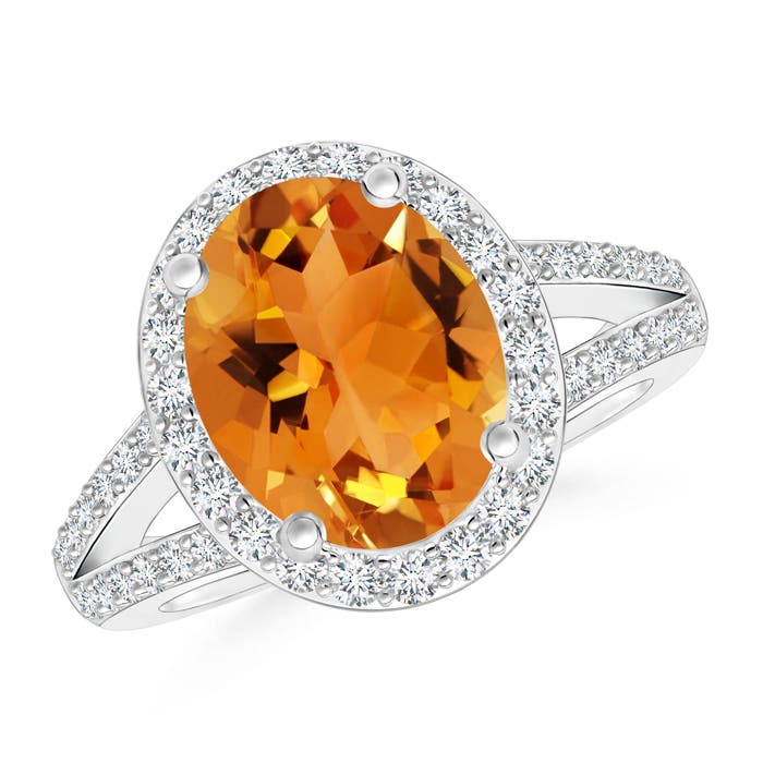 AAA - Citrine / 2.95 CT / 14 KT White Gold