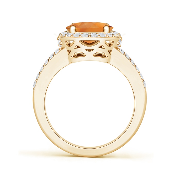 10x8mm AAA Oval Citrine Split Shank Halo Ring in Yellow Gold product image