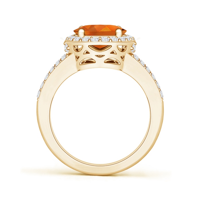 10x8mm AAAA Oval Citrine Split Shank Halo Ring in Yellow Gold product image