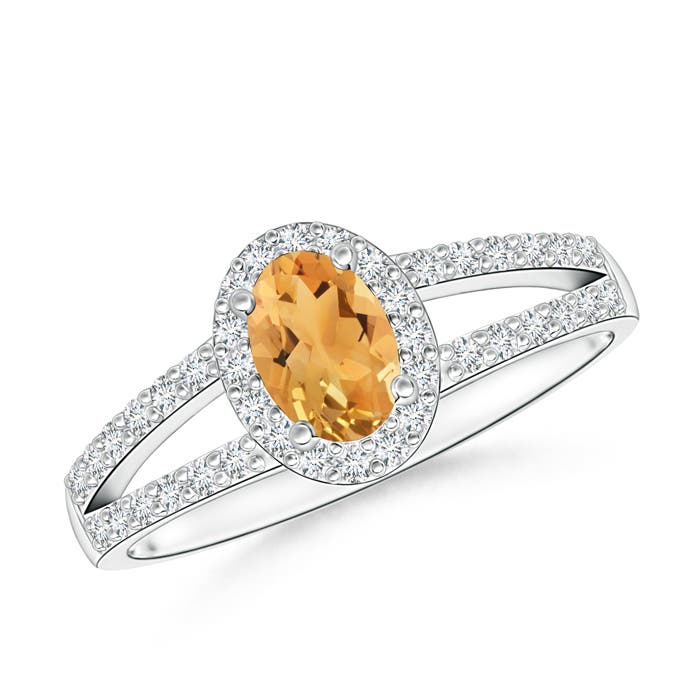 A - Citrine / 0.72 CT / 14 KT White Gold