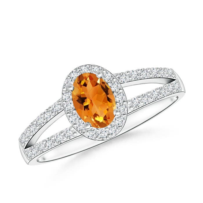 AAA - Citrine / 0.72 CT / 14 KT White Gold