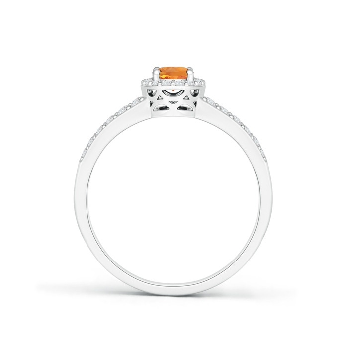 6x4mm AAA Oval Citrine Split Shank Halo Ring in White Gold product image