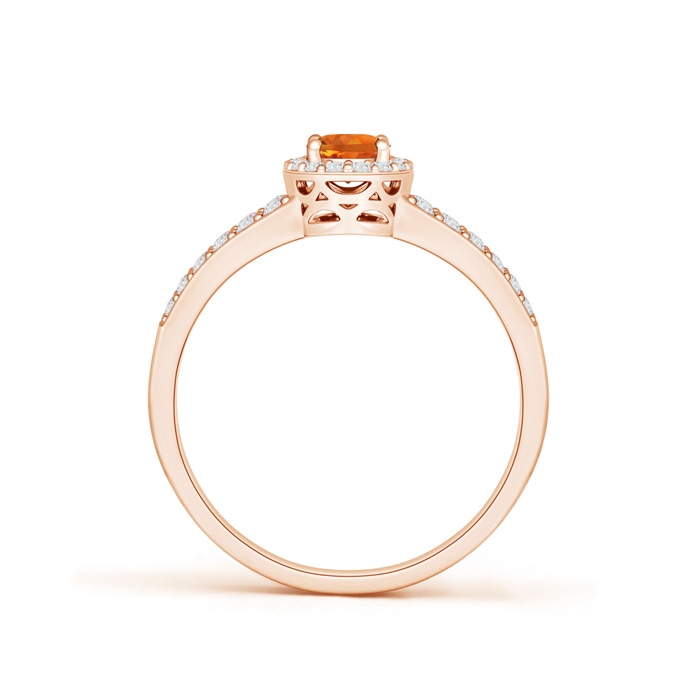 6x4mm AAAA Oval Citrine Split Shank Halo Ring in Rose Gold Product Image