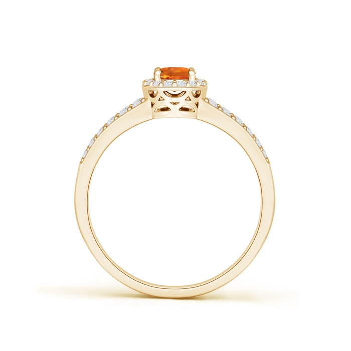 6x4mm AAAA Oval Citrine Split Shank Halo Ring in Yellow Gold product image