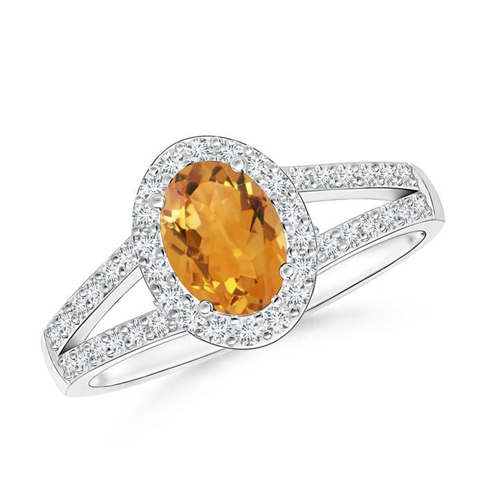 AA - Citrine / 1.12 CT / 14 KT White Gold