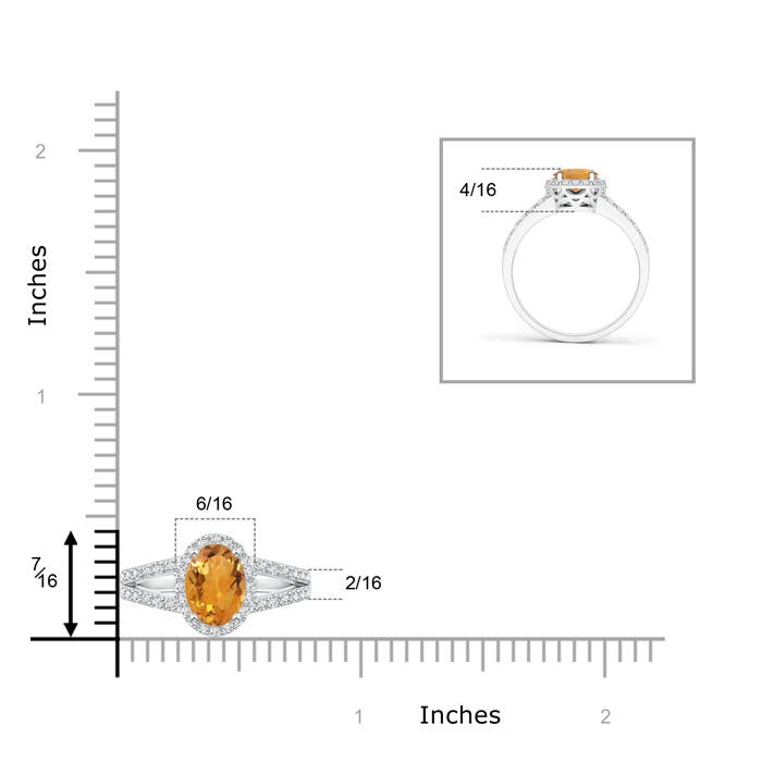 AA - Citrine / 1.12 CT / 14 KT White Gold