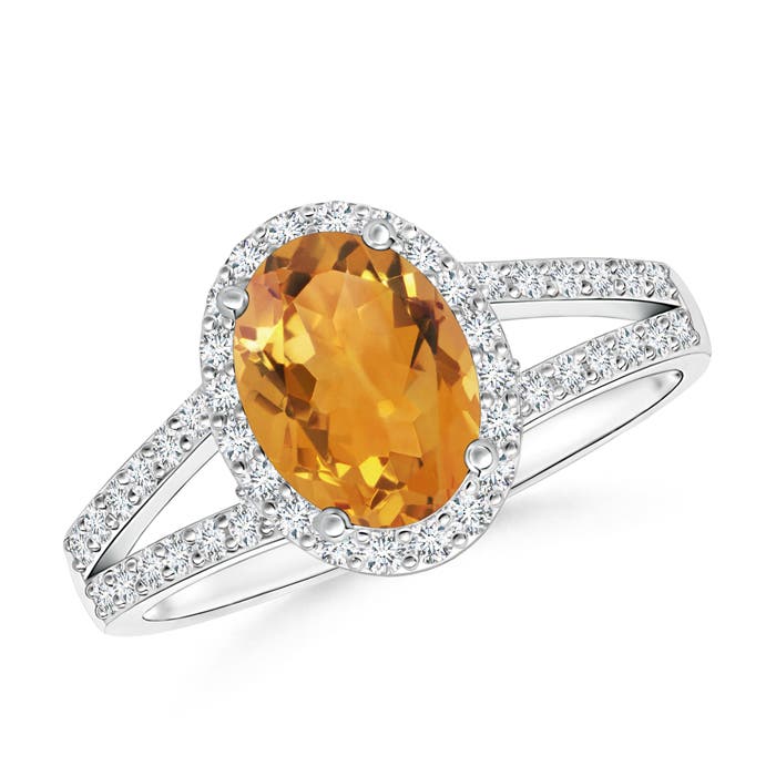 AA - Citrine / 1.52 CT / 14 KT White Gold