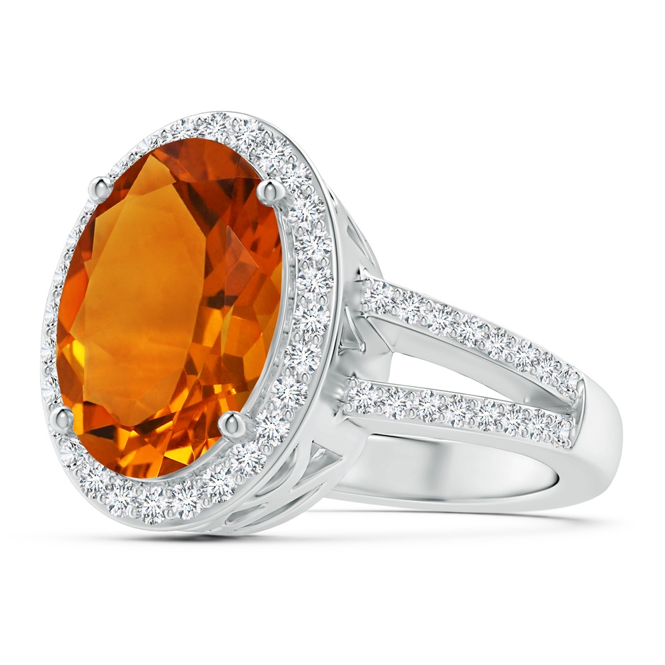 12.01x9.97x6.70mm AAAA GIA Certified Oval Citrine Split Shank Halo Ring in White Gold Side 199