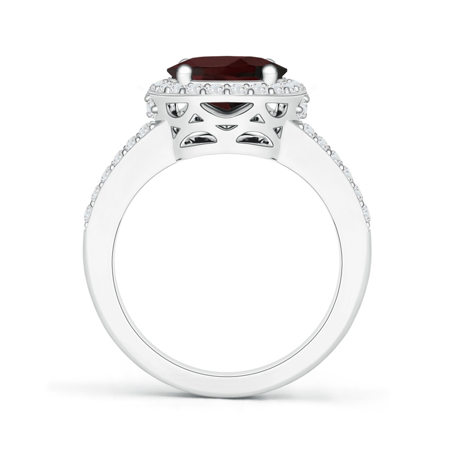 10x8mm A Oval Garnet Split Shank Halo Ring in P950 Platinum side 199