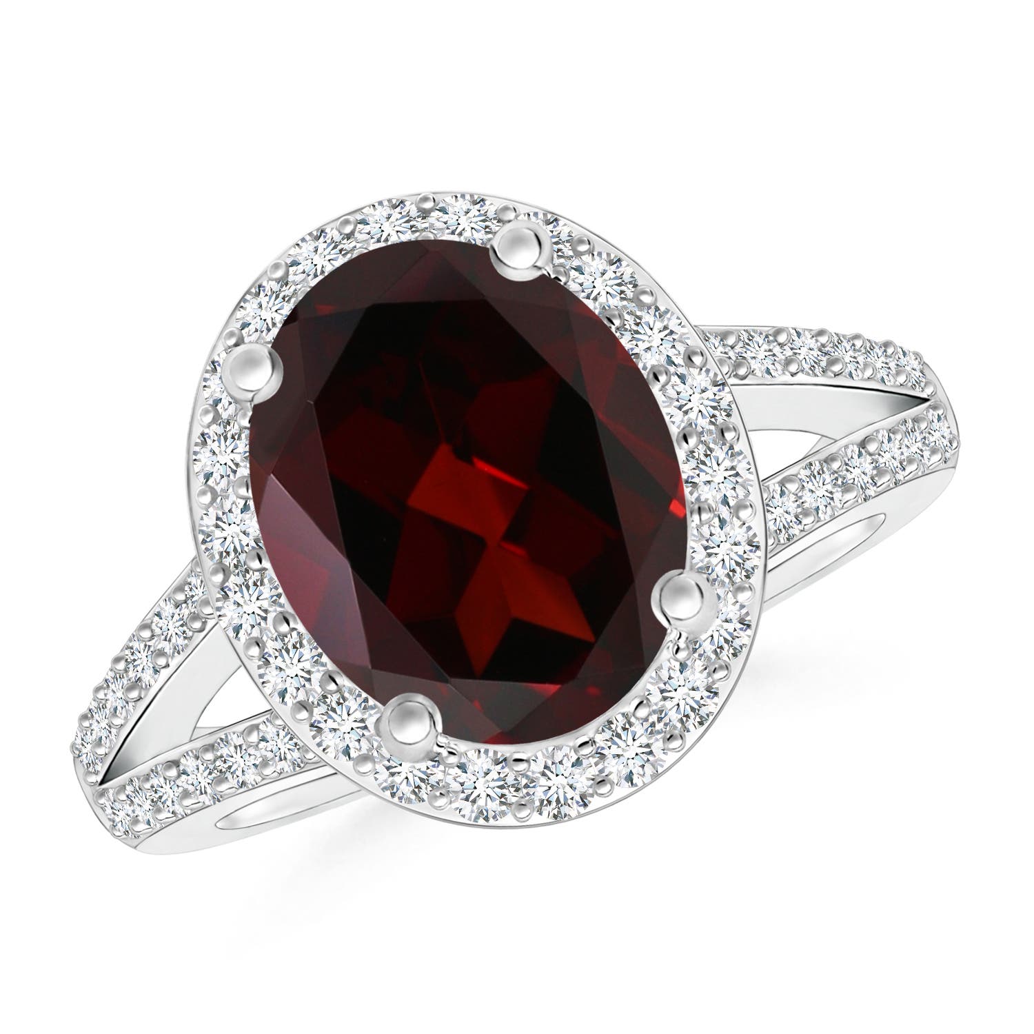 A - Garnet / 3.4 CT / 14 KT White Gold