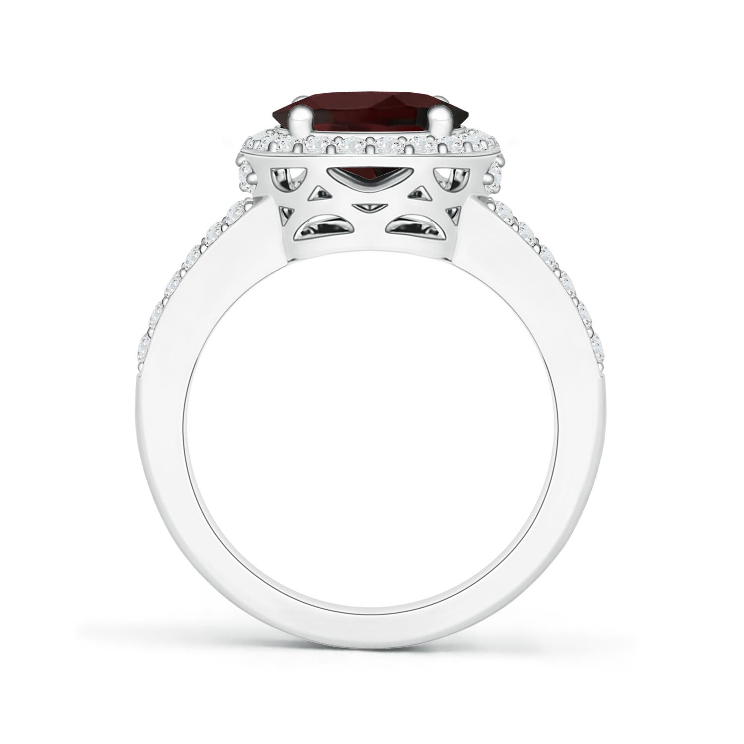 A - Garnet / 3.4 CT / 14 KT White Gold