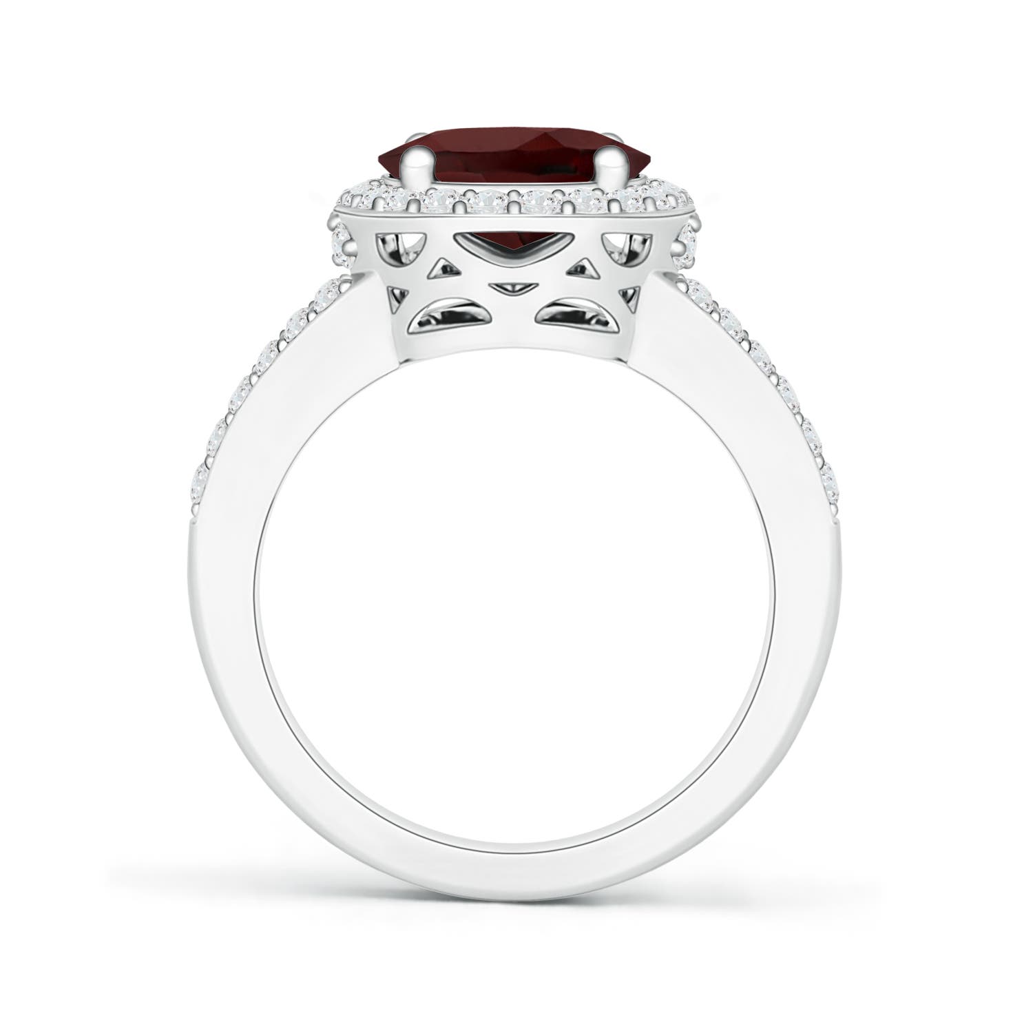 AA - Garnet / 3.4 CT / 14 KT White Gold