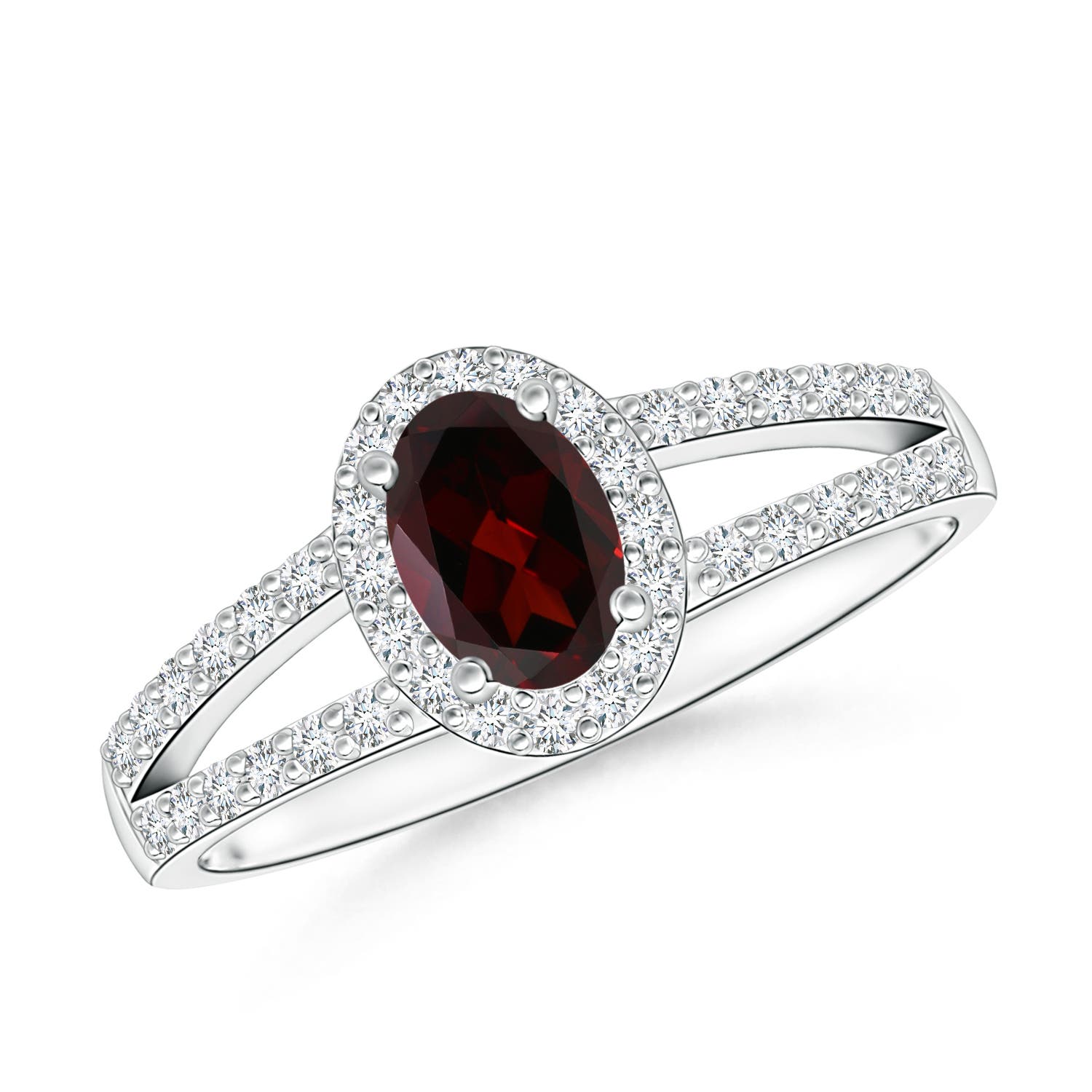 A - Garnet / 0.87 CT / 14 KT White Gold