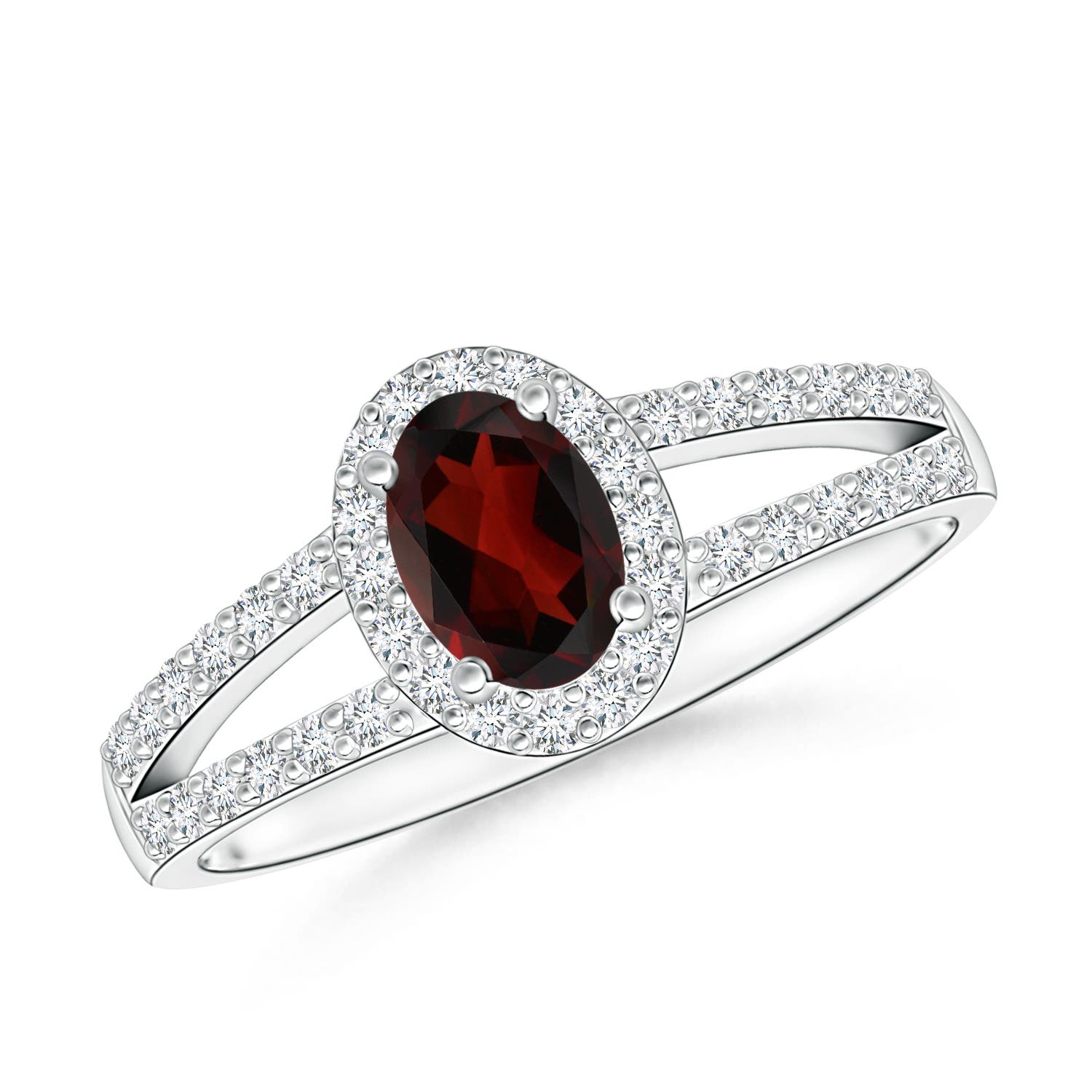 AA - Garnet / 0.87 CT / 14 KT White Gold