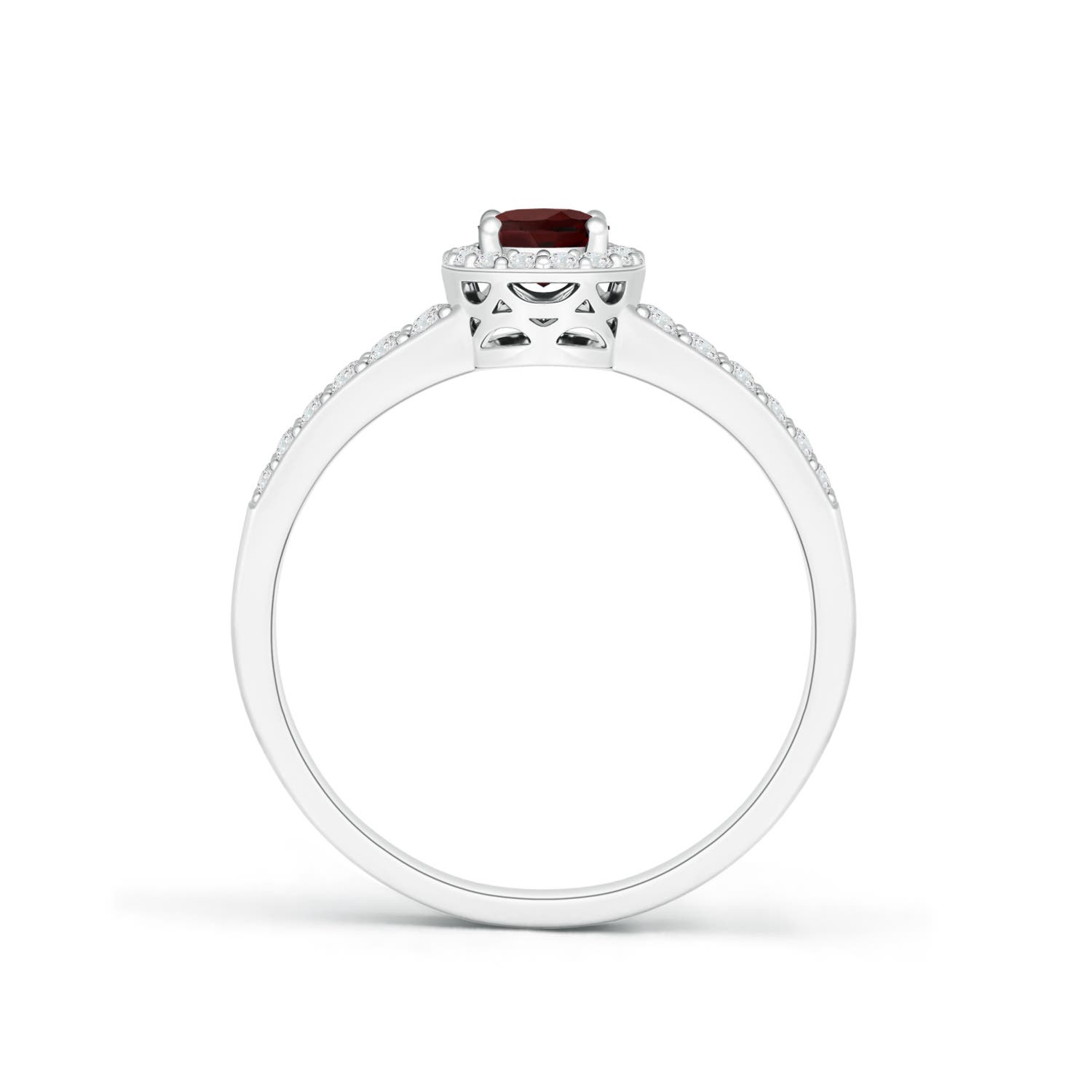 AA - Garnet / 0.87 CT / 14 KT White Gold