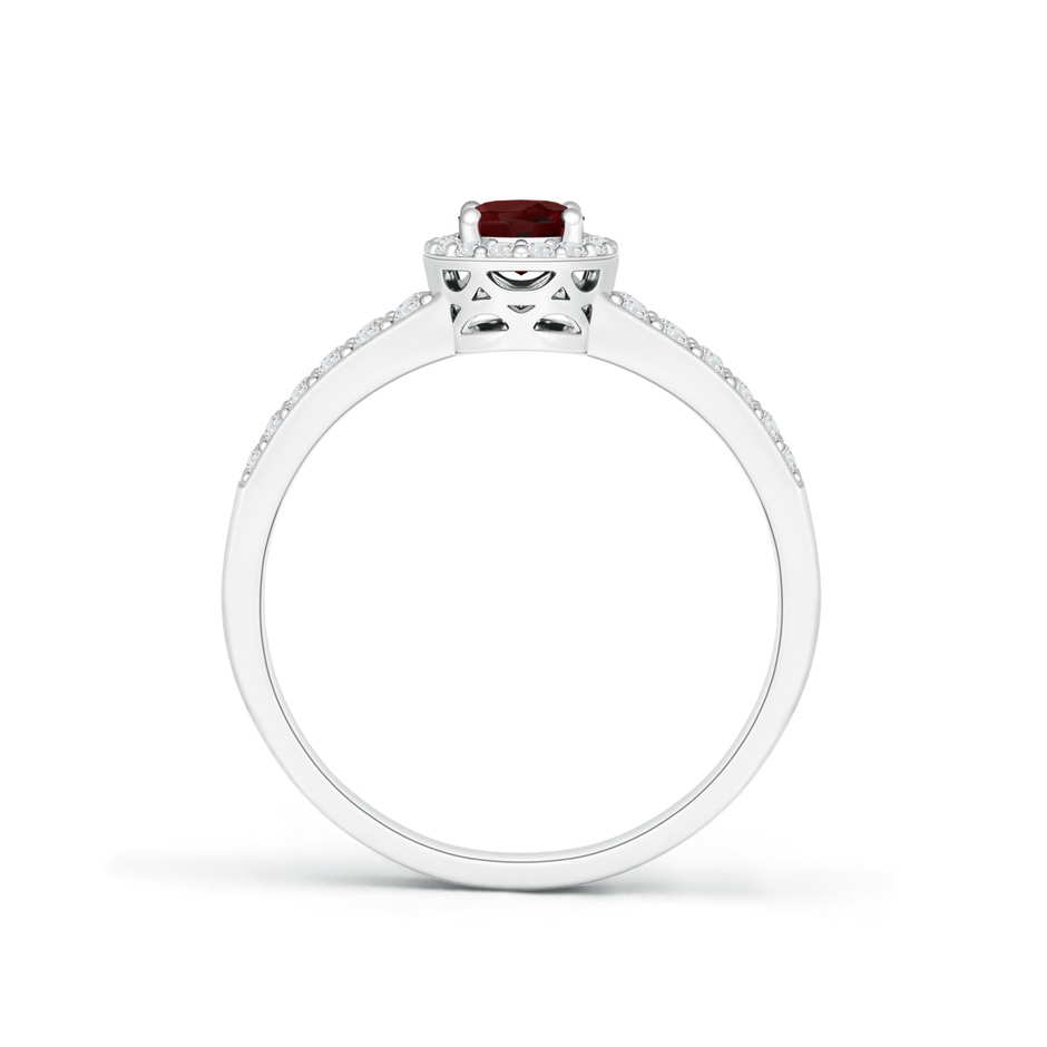 6x4mm AAA Oval Garnet Split Shank Halo Ring in P950 Platinum side 199