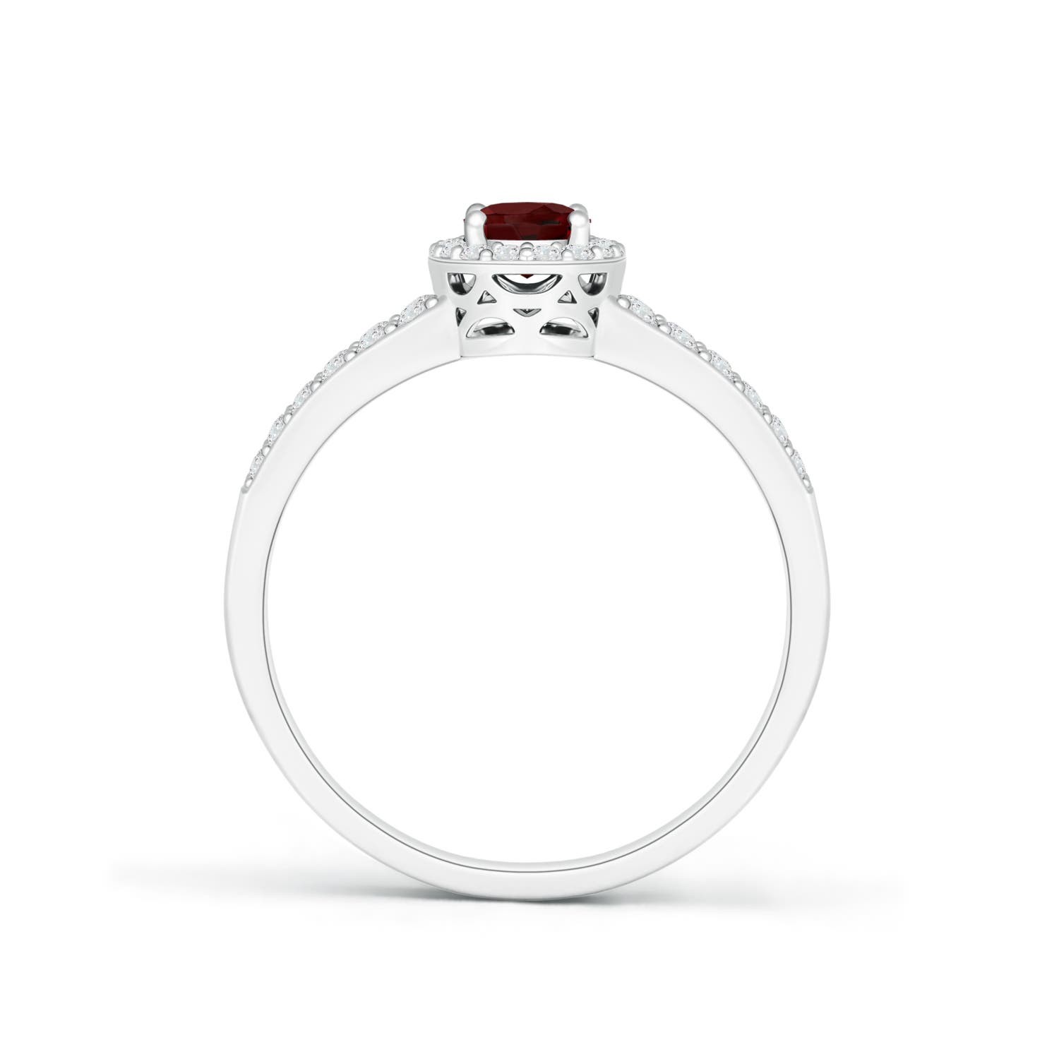 AAA - Garnet / 0.87 CT / 14 KT White Gold