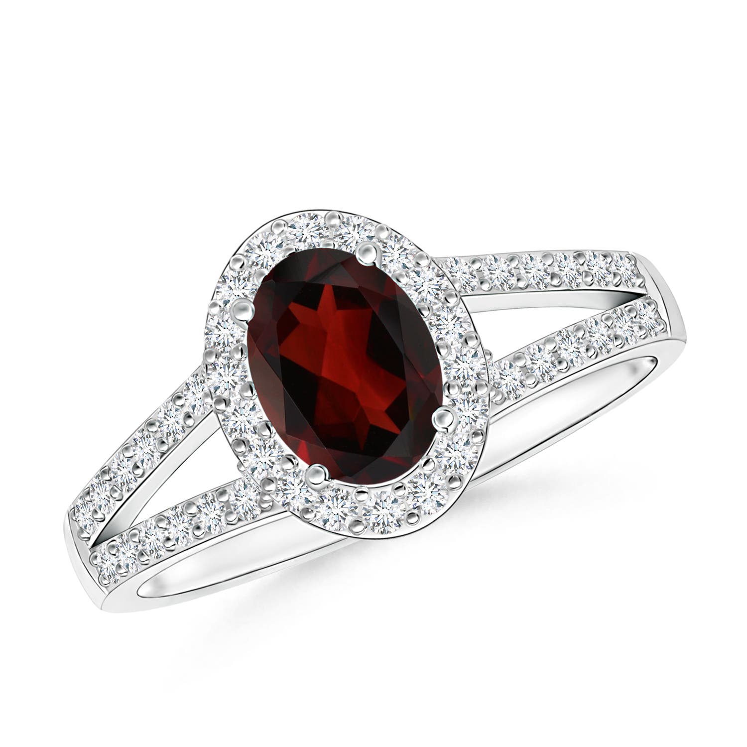 AA - Garnet / 1.27 CT / 14 KT White Gold