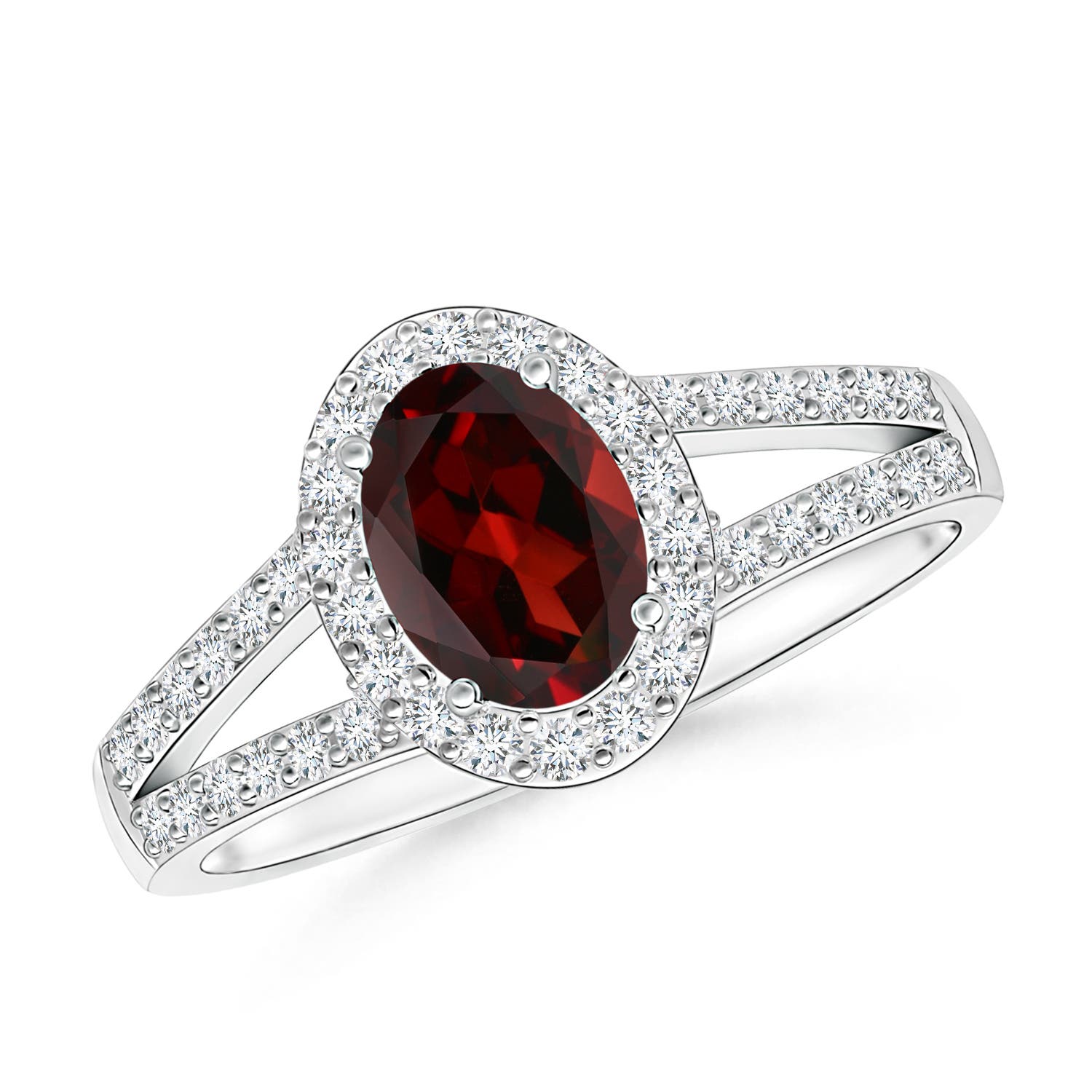 AAA - Garnet / 1.27 CT / 14 KT White Gold