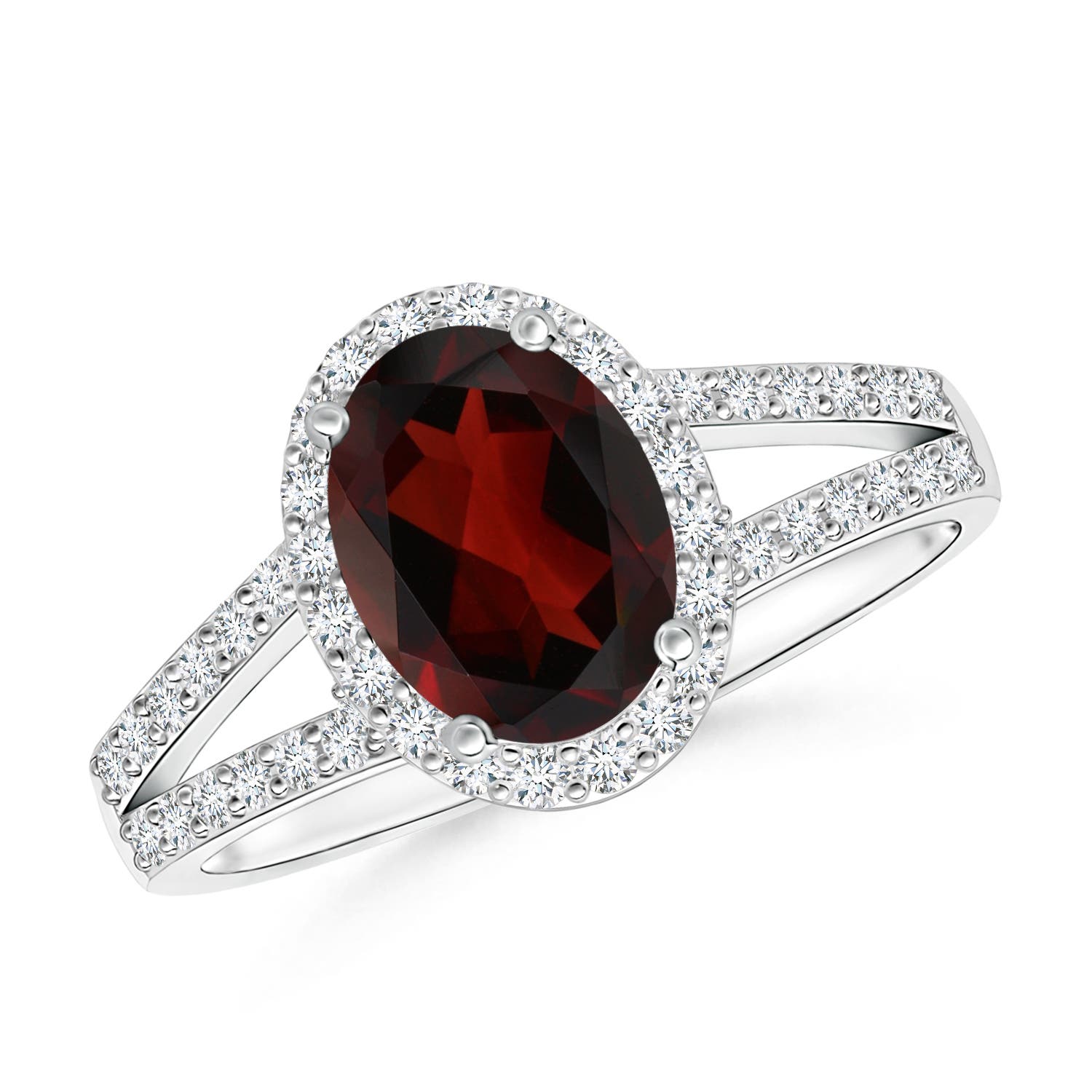 AA - Garnet / 1.87 CT / 14 KT White Gold