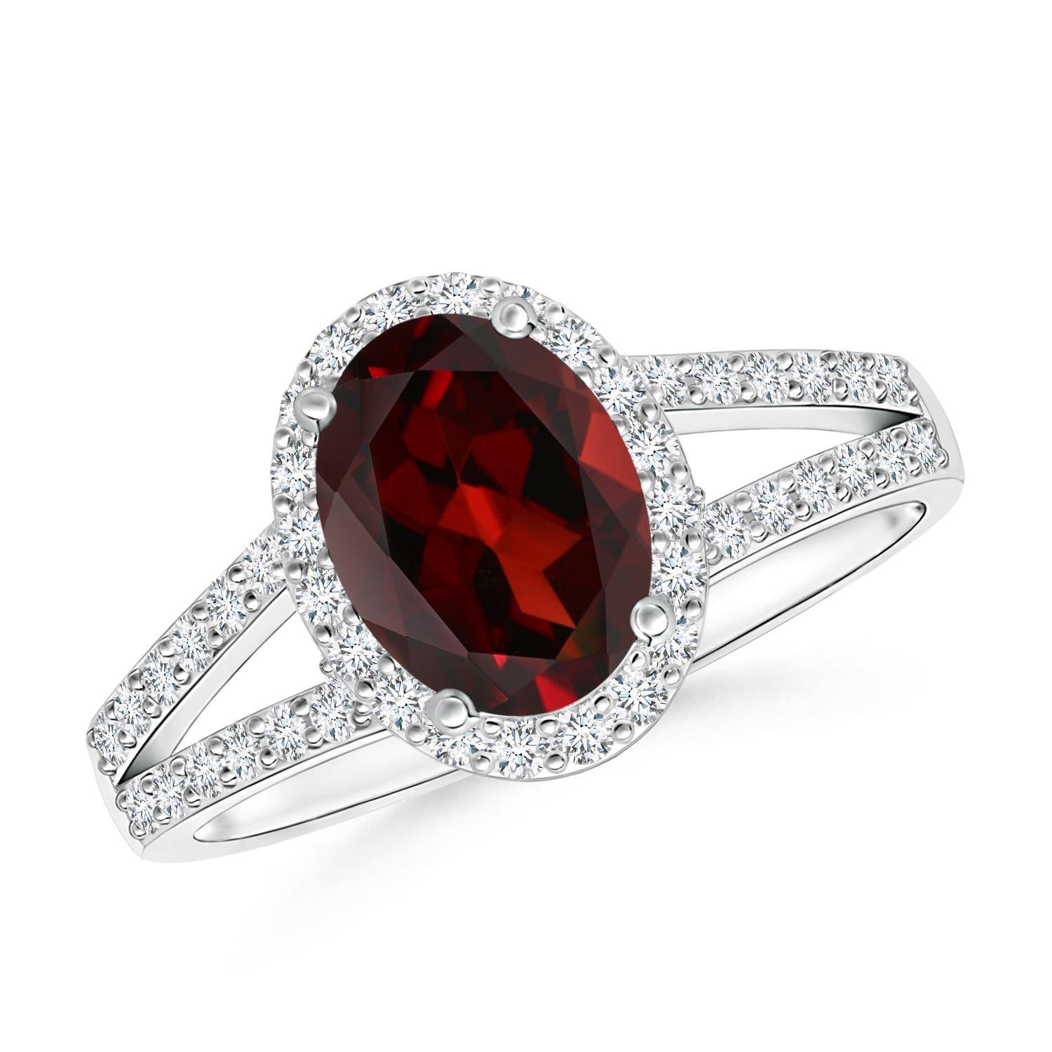 AAA - Garnet / 1.87 CT / 14 KT White Gold