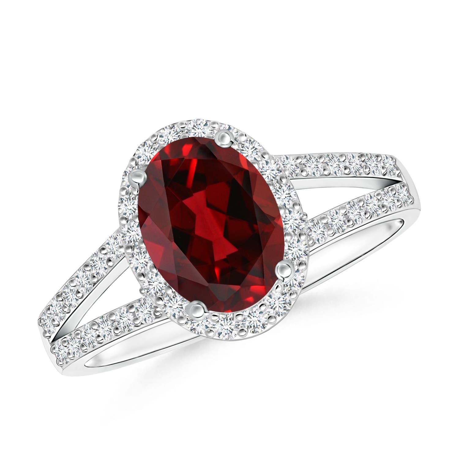 AAAA - Garnet / 1.87 CT / 14 KT White Gold