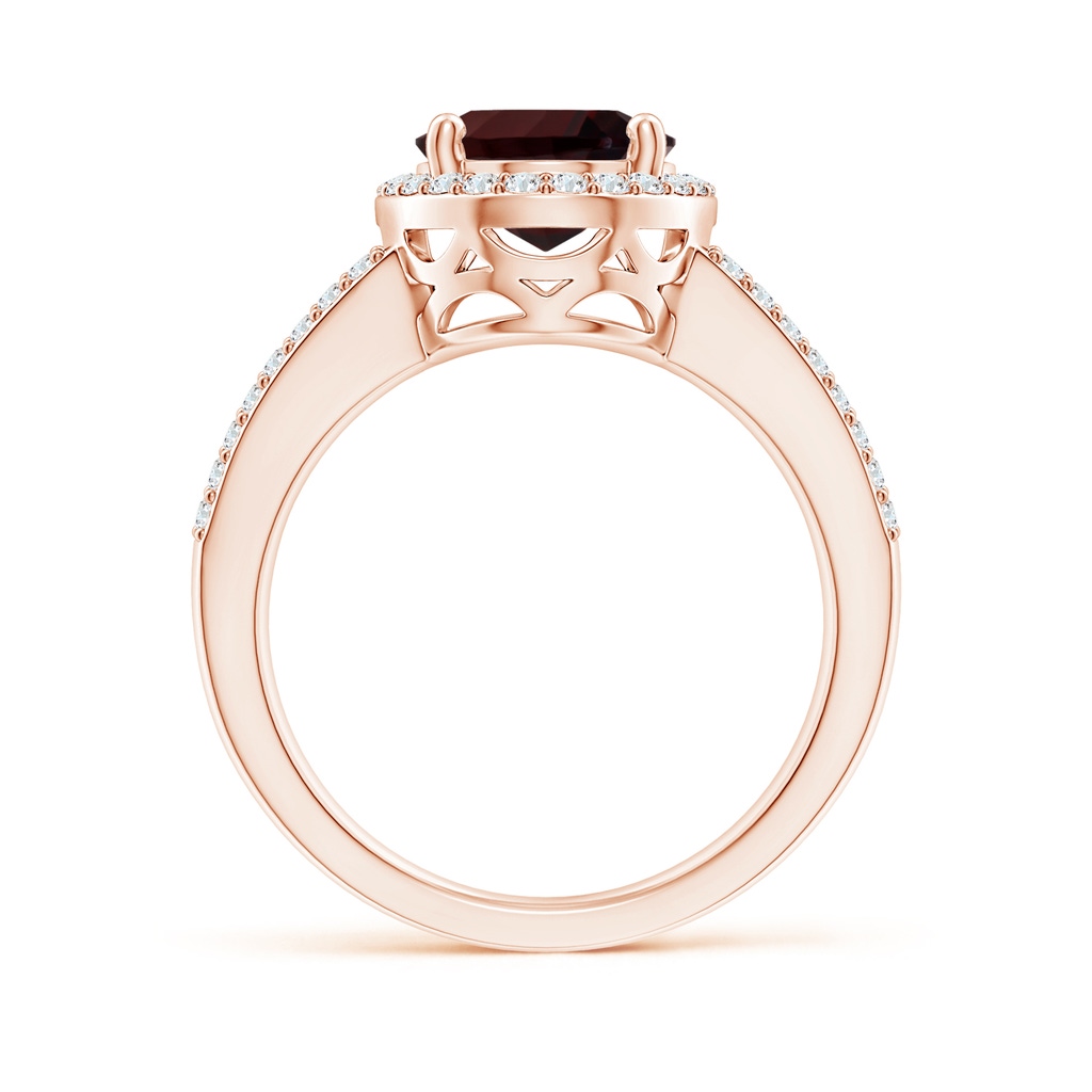 14.08x10.09x5.79mm AAA GIA Certified Oval Garnet Split Shank Halo Ring in 10K Rose Gold - side 199