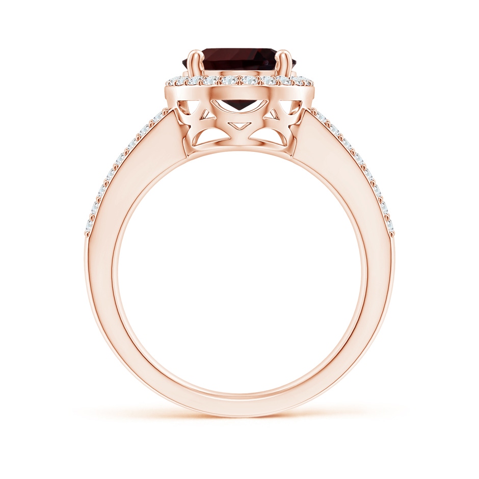 14.08x10.09x5.79mm AAA GIA Certified Oval Garnet Split Shank Halo Ring in 10K Rose Gold side 199
