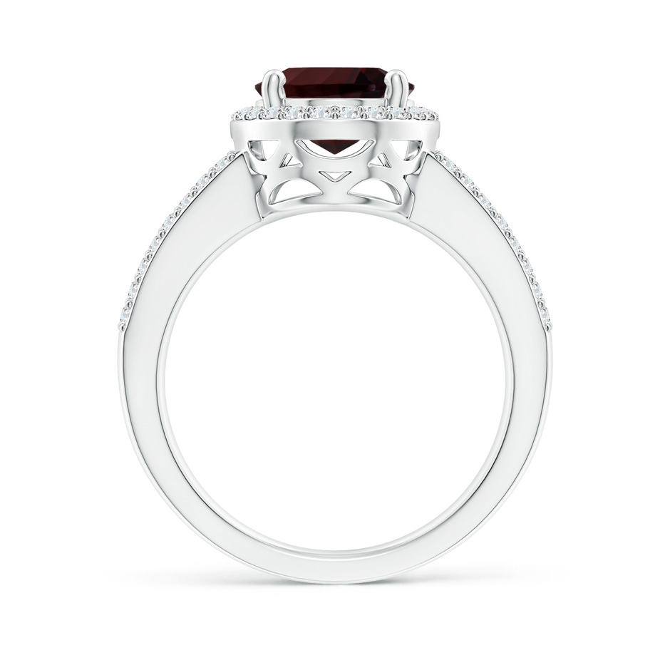 14.08x10.09x5.79mm AAA GIA Certified Oval Garnet Split Shank Halo Ring in 18K White Gold side 199