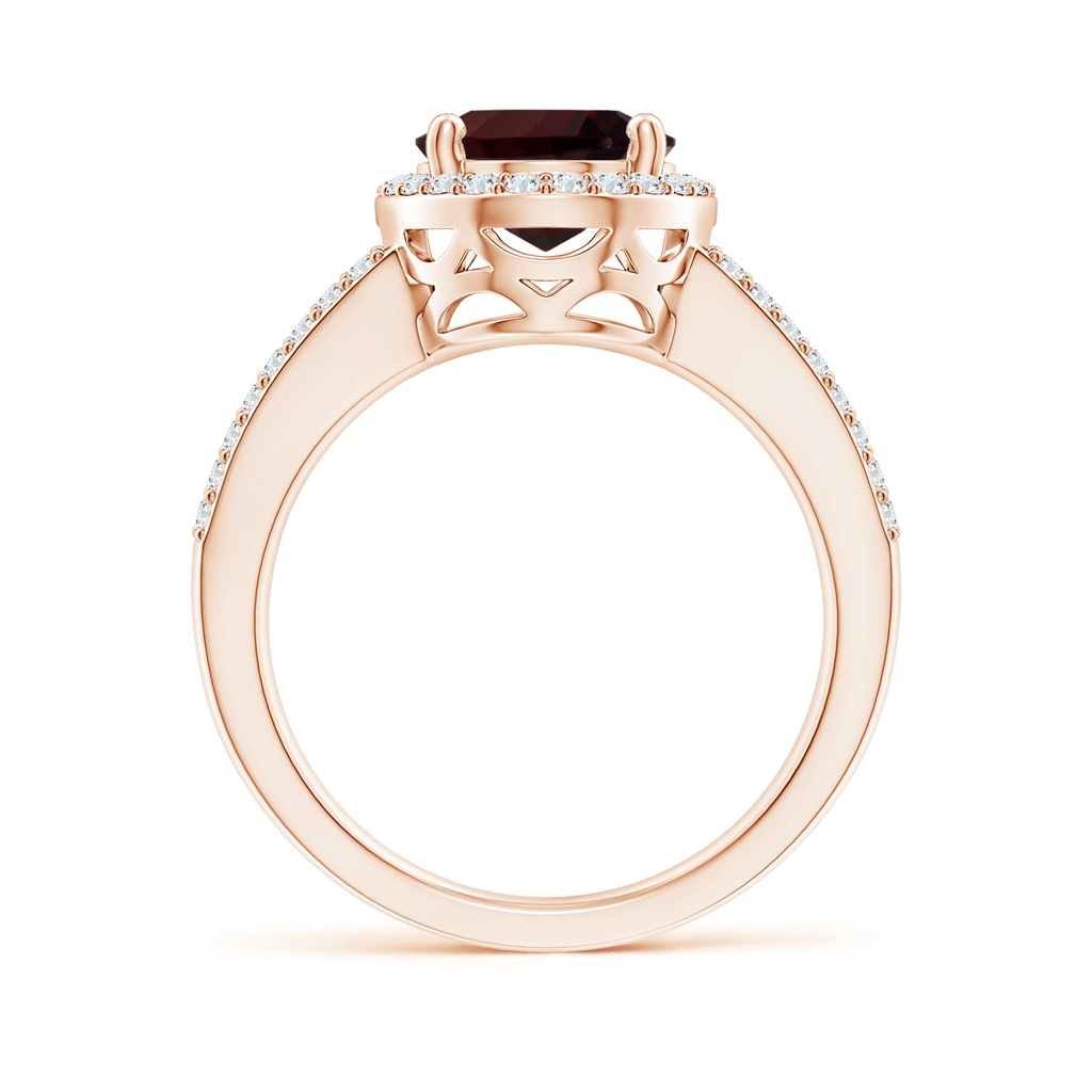 14.08x10.09x5.79mm AAA GIA Certified Oval Garnet Split Shank Halo Ring in Rose Gold - side 199