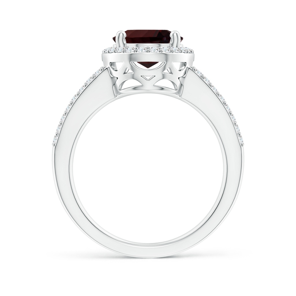 14.08x10.09x5.79mm AAA GIA Certified Oval Garnet Split Shank Halo Ring in White Gold - side 199