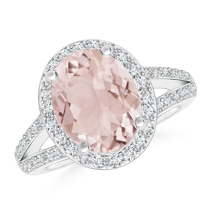 A - Morganite / 2.95 CT / 14 KT White Gold