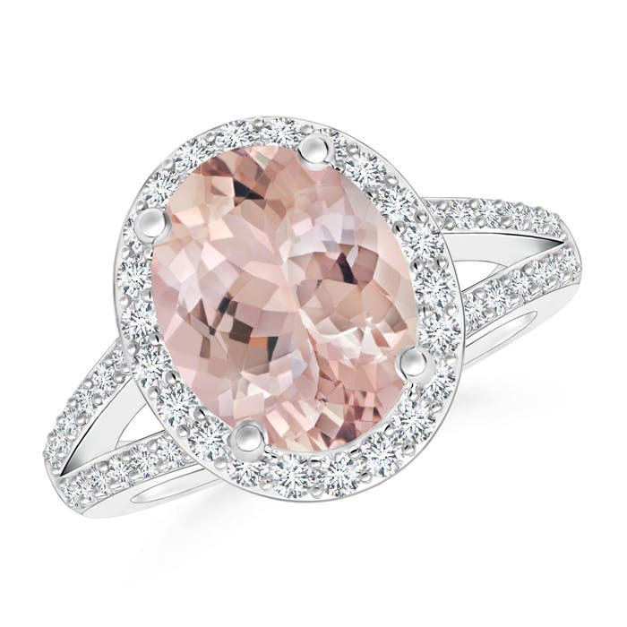 AA - Morganite / 2.95 CT / 14 KT White Gold