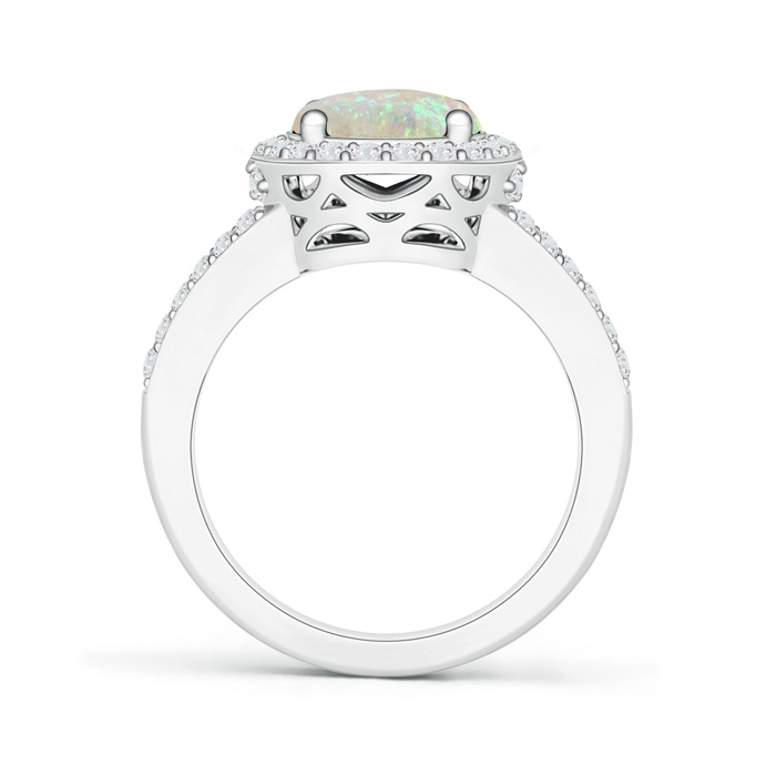 10x8mm AAA Oval Opal Split Shank Halo Ring in P950 Platinum product image